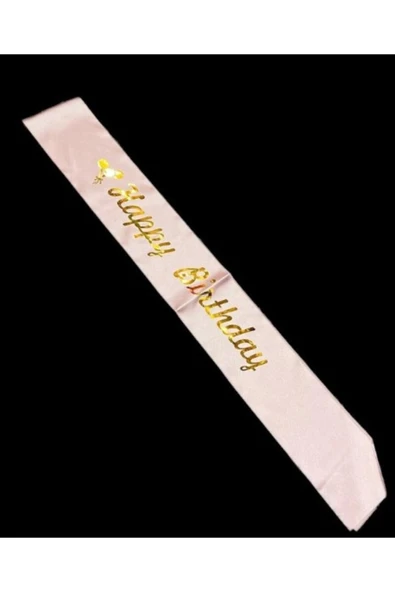 Vipfoni Saten Üzerine Happy Birthday Yazılı Kuşak ürün görseli