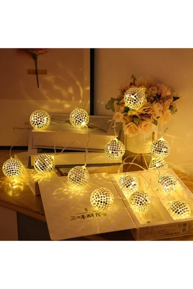 Vipfoni Dekoratif Süsleme Mini Disko Topu 10’lu Led Zinciri ürün görseli