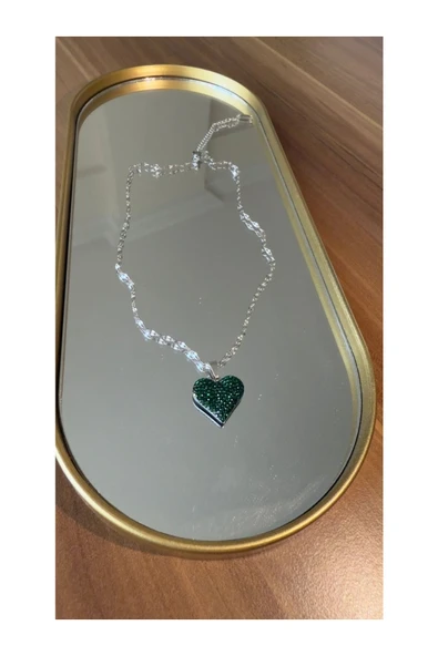 Vipfoni Zirkon Taşlı Kalp Çelik kolye ürün görseli