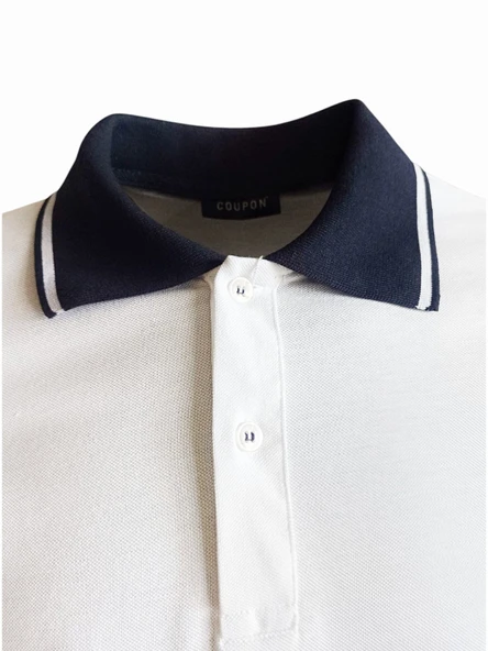 Polo Yaka T-shirt - Beyaz - Resim 2