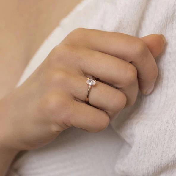 Yiğitbaşı Gold 14 Ayar Tektaş Yüzük (3569)