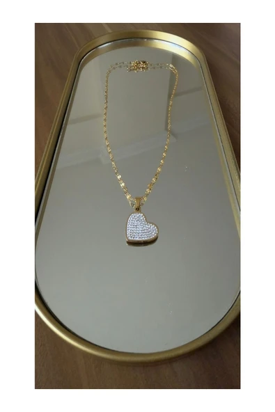 Vipfoni Zirkon Taşlı Kalbim Çelik kolye - Resim 2