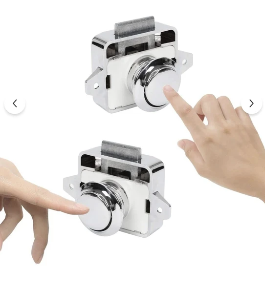 Karavan ve Tekneler için Basmalı Çekmece Dolap Kilidi Krom Renk - 3