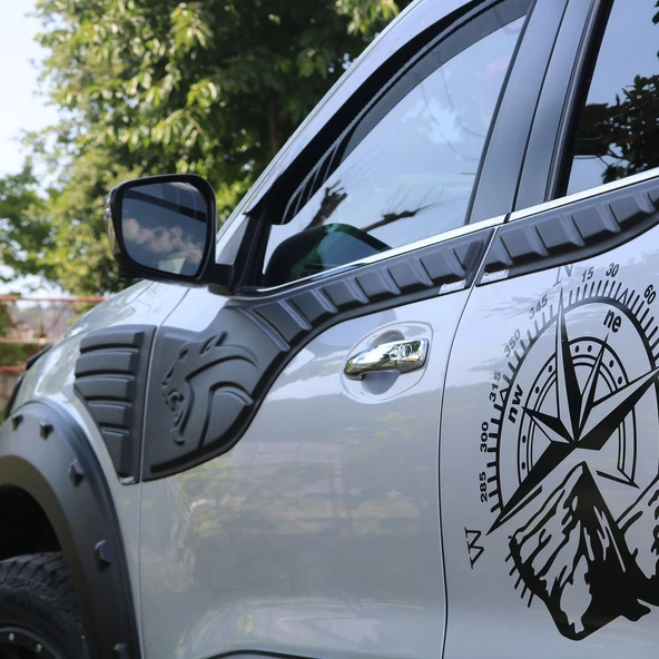 Nissan Navara 2016-2021 Yıl Aralığı Uyumlu Yarasa Kapı Kaplama Set 6 Prç. - Resim 5