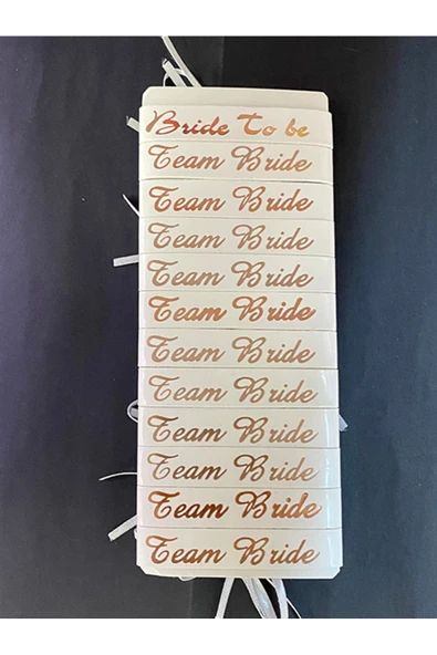 Vipfoni Bride To Be -Team Bride Bekarlığa Veda Nedime Bilekliği 12 Adet Beyaz - Rose ürün görseli 1