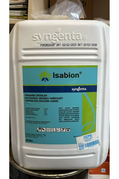 SYNGENTA Isabion 20 Lt Hayvansal Menşeili Aminoasit Içeren Sıvı Organik Gübre - 1