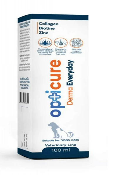 Opticure Derma Everyday Kedi Köpek Deri Tüy Takviyesi 100ml ürün görseli 1