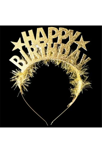 Vipfoni Tüylü Simli Happy Birthday Taç ürün görseli