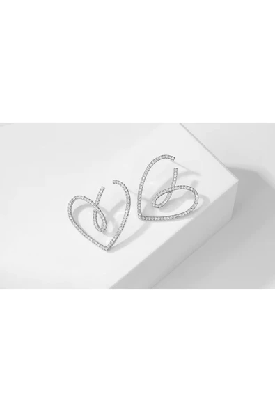 Vipfoni Zirkon Taşlı Asimetrik Kalp Kolye - Resim 2