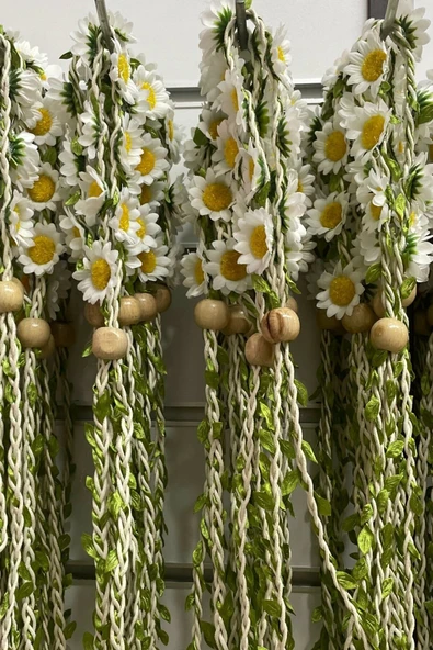 Vipfoni Hasır Ipli Papatyalı Nedime Tacı Kına Tacı 5 Adet - Resim 2