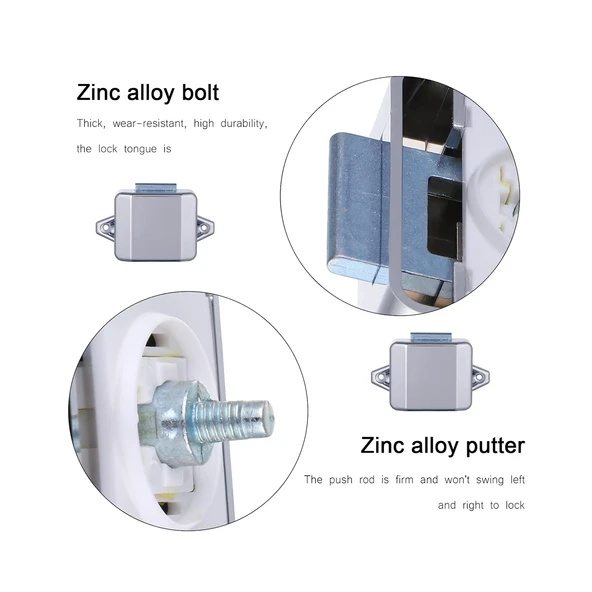 Karavan ve Tekneler için Basmalı Çekmece Dolap Kilidi Krom Renk - 4