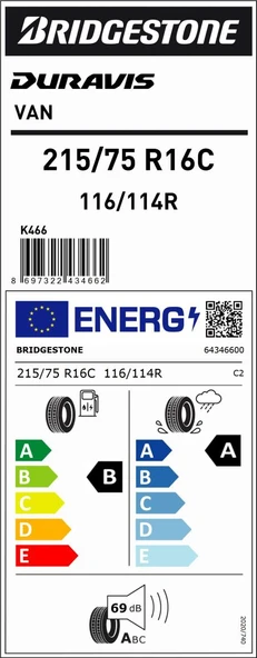 215/75R16C 116/114R Duravis Van BRIDGESTONE - 4