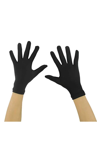 Vipfoni Pandomim Çocuk Eldiveni Likralı Siyah ürün görseli