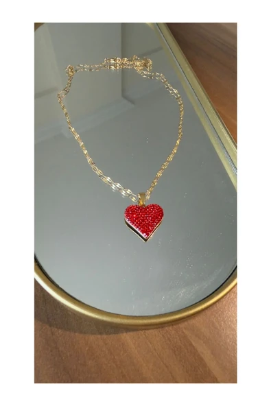 Vipfoni Zirkon Taşlı Kalp Çelik kolye ürün görseli