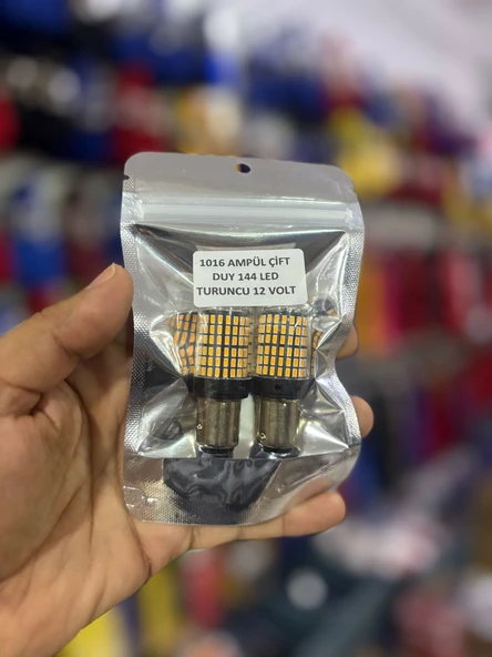 Oto 144LED Ampul 2'li Set, 1016M 12V Çift Duy Beyaz-Kırmızı-Turuncu Işık, Fren, Park, Sinyal Ampulleri - Resim 6