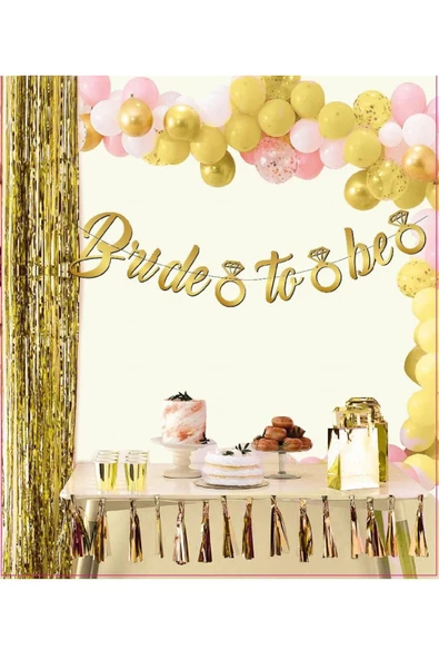 Vipfoni Bride To Be Banner Gold ürün görseli