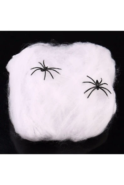 Vipfoni Örümcek Ağ Ve Siyah Örümcekler Seti 20 Gr - Beyaz - Resim 4