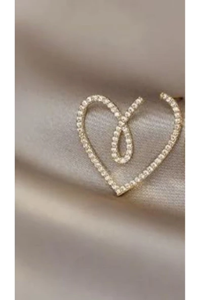 Vipfoni Zirkon Taşlı Asimetrik Kalp Kolye ürün görseli