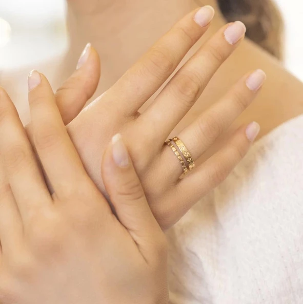 Yiğitbaşı Gold 14 Ayar Fancy Yüzük (3610) - 3