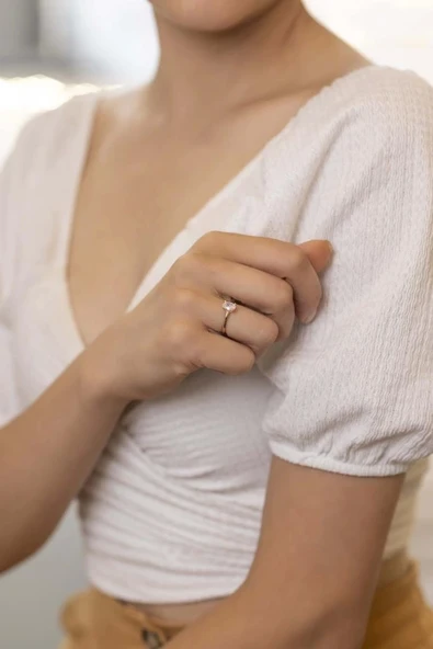 Yiğitbaşı Gold 14 Ayar Tektaş Yüzük (3569) - 2