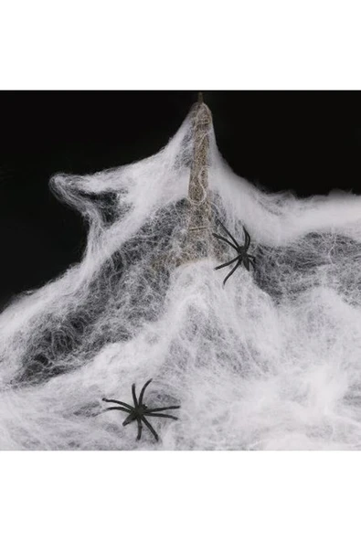 Vipfoni Örümcek Ağ Ve Siyah Örümcekler Seti 20 Gr - Beyaz - Resim 5