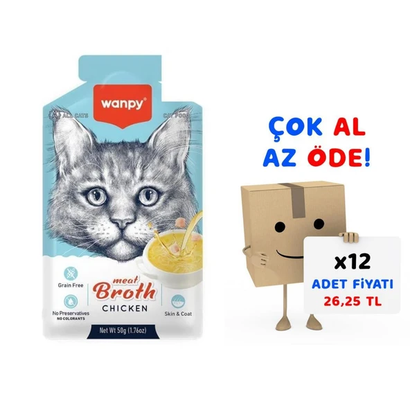Wanpy Tavuk Etli Kedi Çorbası 50 Gr 12'li Paket ürün görseli