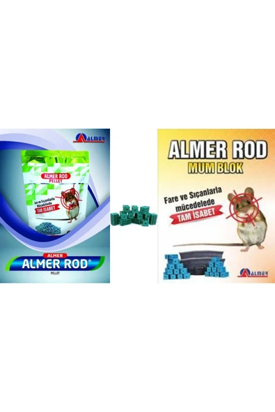 karde tarım Almer Rod Fare Zehiri Mum Blok Badem 100 Gr (2 Adet) - 2