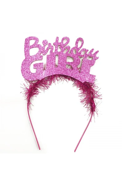 Vipfoni Tüylü Simli Bırthday Gırl Taç ürün görseli 1
