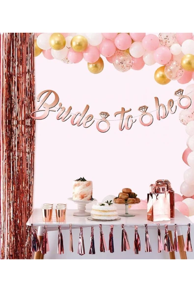 Vipfoni Bride To Be Banner Rosegold
