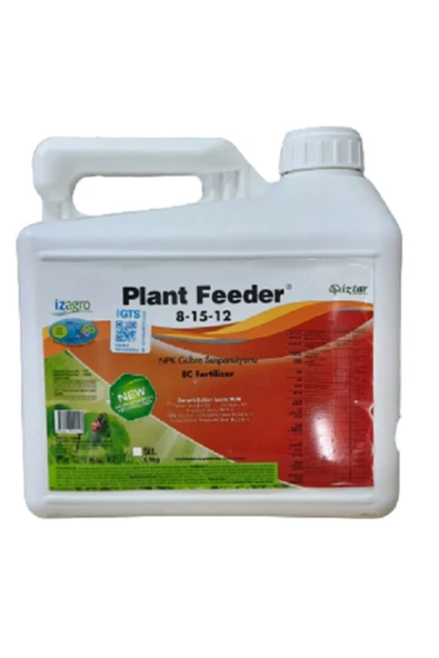 İZAGRO Plant Feeder 8-15-12 Npk Bitki Besini Sıvı Gübre 5 Litre Iztar - 1