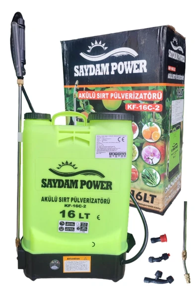 tarım Saydam Power 16 Lt Akülü Ilaçlama Pompası Sırt Pülverizatörü Kf-16c-2 - 1