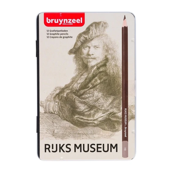 Bruynzeel Graphite Pencils Rijksmuseum Rembrandt Dereceli Karakalem Eskiz Çizim Seti 12'li ürün görseli 1