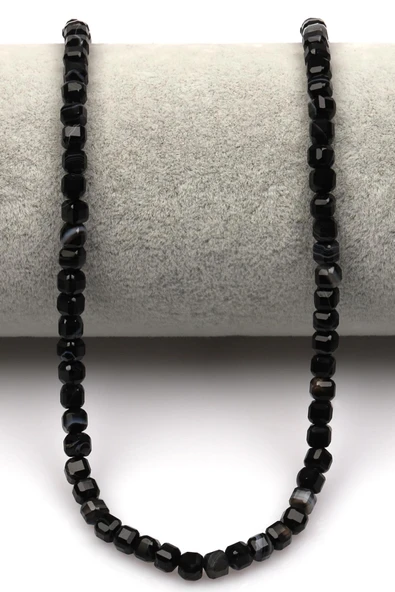 Akik Doğal Taş Dizi 4 x 4 mm Küp Kesim - Resim 2