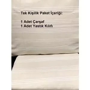 Buldan Naturel Tek Kişilik Pamuklu Dokuma Çarşaf Seti