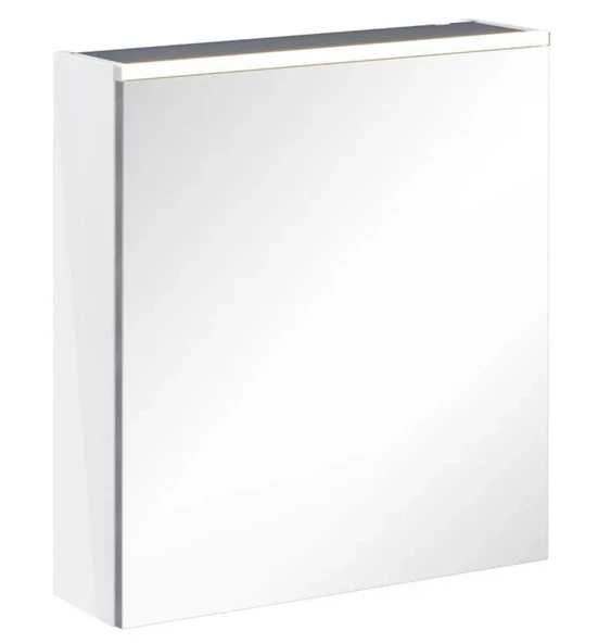 Vitra Core Dolaplı Üstten Aydınlatmalı Ayna (Sol), 60 cm, Parlak Beyaz, 67558