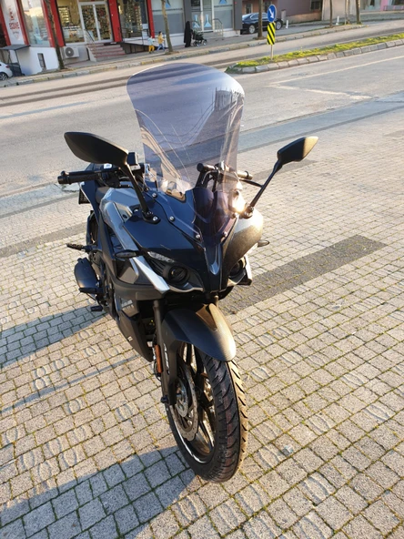 MOTOCAM Bajaj Pulsar RS 200 Siperlik Ön Cam 2015-2025 Model 56cm Füme Renkli 4mm UZUN CAM - Resim 2