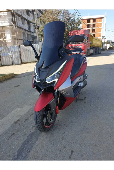 MOTOCAM Ariic Chief 318 Siperlik Ön Cam 2023-2025 Model 75cm Siyah Renkli 4mm UZUN CAM - Resim 2