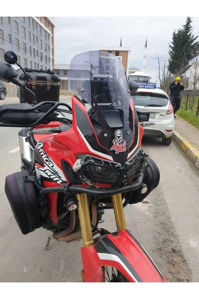 MOTOCAM Honda Afrika Twin CRF 1000 Ön Cam 2016-2020 Model 45cm Açıkfüme Renkli 4mm KISA CAM - Resim 3