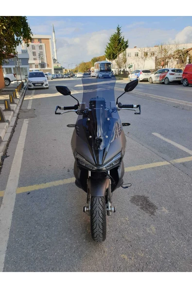 MOTOCAM Falcon Trex 188 Siperlik Ön Cam 2022-2025 Model 55cm Füme Renkli 4mm KISA SPOR CAM - 1