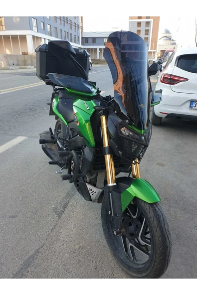 MOTOCAM Bajaj Dominar 250 Siperlik Ön Cam 2017-2025 Model 58cm Siyah Renkli 4mm ORTA BOYLU CAM - Resim 2