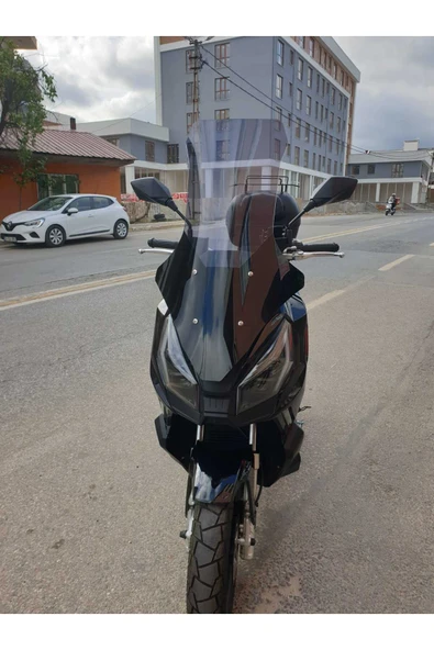 MOTOCAM Kanuni Seha Siperlik Ön Cam 2022-2025 Model 78cm Füme Renkli 4mm UZUN CAM - Resim 2