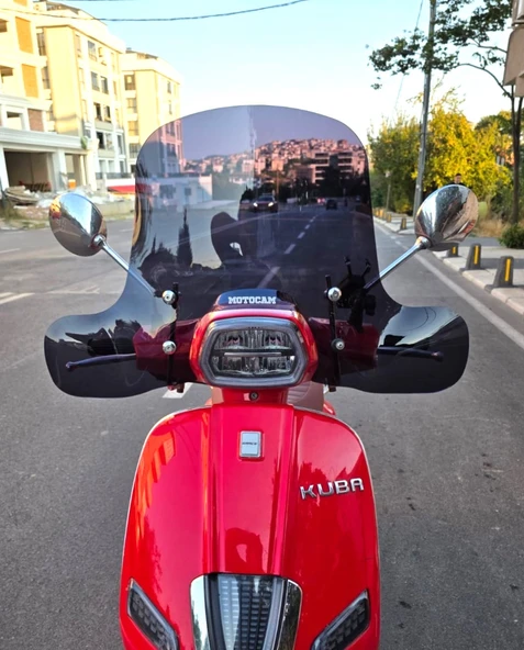 MOTOCAM Küba Grace 50 125 Ön Cam 2023-2025 Model 37cm Siyah Renkli Elcikli APARATSIZDIR ürün görseli