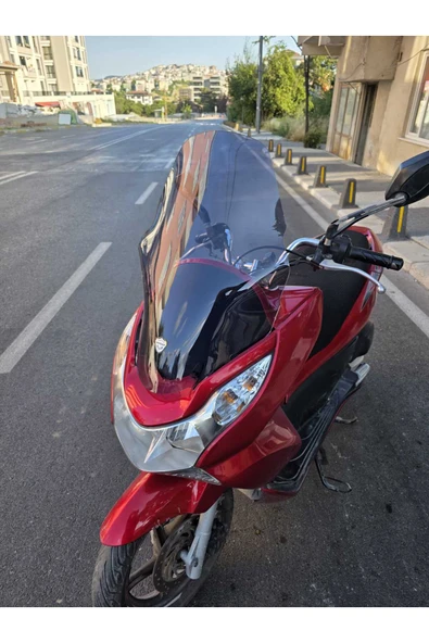 MOTOCAM Honda PCX Siperlik Ön Cam 2011-2013 Model 59cm Füme Renkli ORTA BOYLU CAM - Resim 3