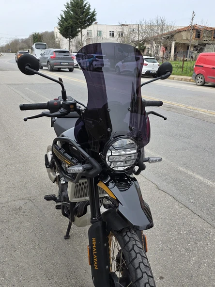 MOTOCAM Himalayan Royal Enfıeld 450 Siperlik Ön Cam 2023-2025 Model 49cm Siyah Renkli 4mm - Resim 2