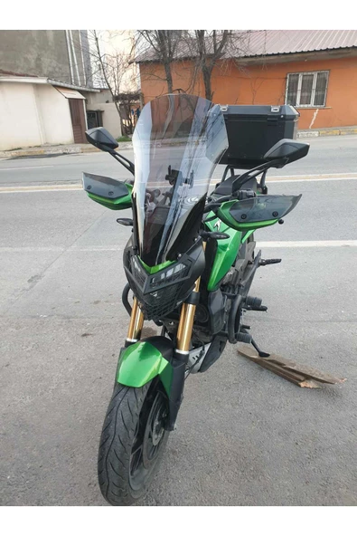 MOTOCAM Bajaj Dominar 250 Siperlik Ön Cam 2017-2025 Model 58cm Füme Renkli 4mm ORTA BOYLU CAM - Resim 3