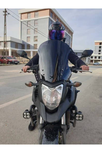 MOTOCAM Honda NC 700 750 X Siperlik Ön Cam 2012-2015 Model 50cm Siyah Renkli 4mm ORTA BOYLU CAM ürün görseli