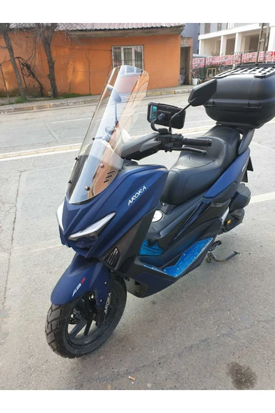 MOTOCAM Arora Max T 150 Siperlik Ön Cam 2022-2025 Model 55cm Şeffaf Renkli 4mm KISA SPOR CAM - Resim 3