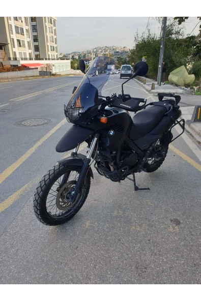 MOTOCAM Bmw F650 GS Siperlik Ön Cam ( 3 Delikli ) 1999-2003 Model 58cm Füme Renkli 4mm - Resim 3