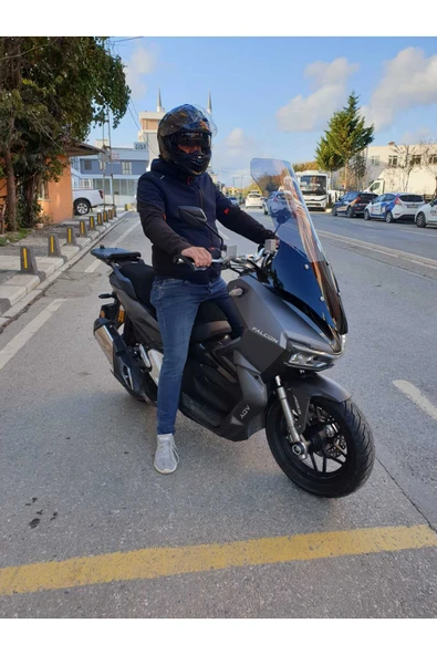 MOTOCAM Falcon Trex 188 Siperlik Ön Cam 2022-2025 Model 78cm Füme Renkli 4mm UZUN CAM - Resim 2