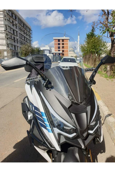 MOTOCAM Arora Chinf 318 Siperlik Ön Cam 2023-2025 Model 75cm Şeffaf Renkli 4mm UZUN CAM - Resim 2